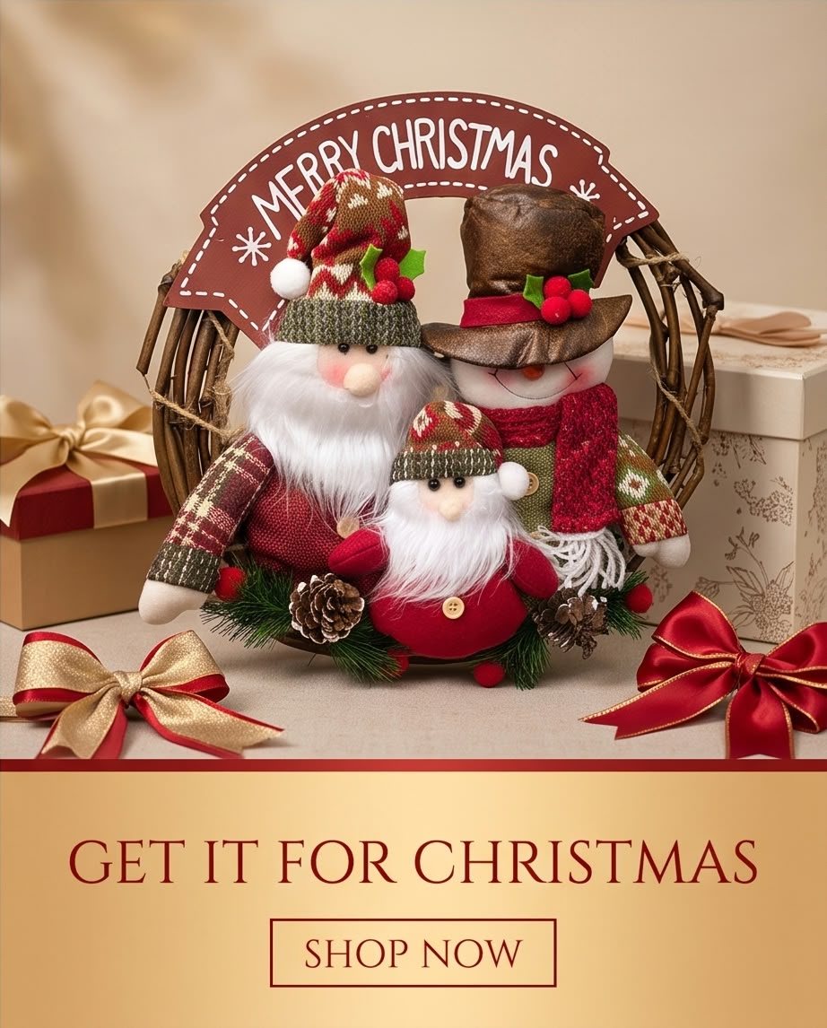Christmas rattan door wreath