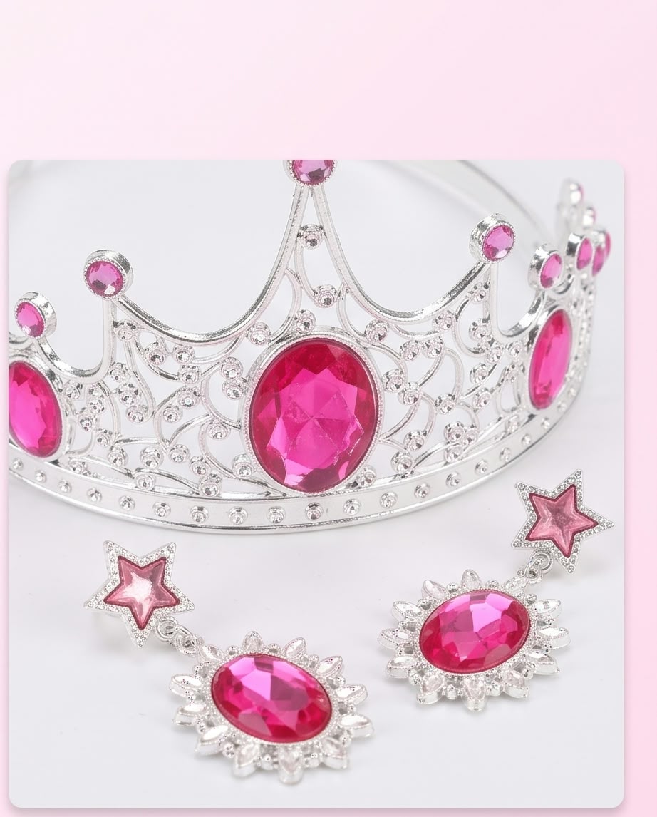 7-piece pink princess dress-up and role-play toy set