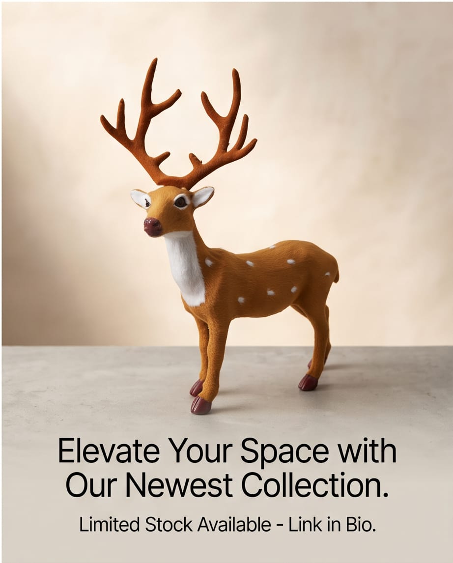 standing deer (reindeer/elk) tabletop figurine