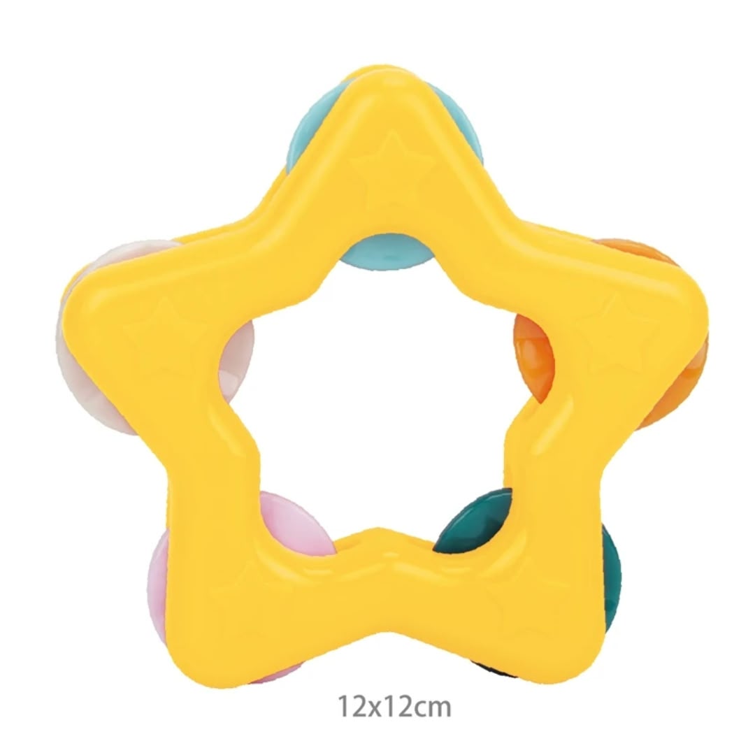 colorful baby rattles and teethers
