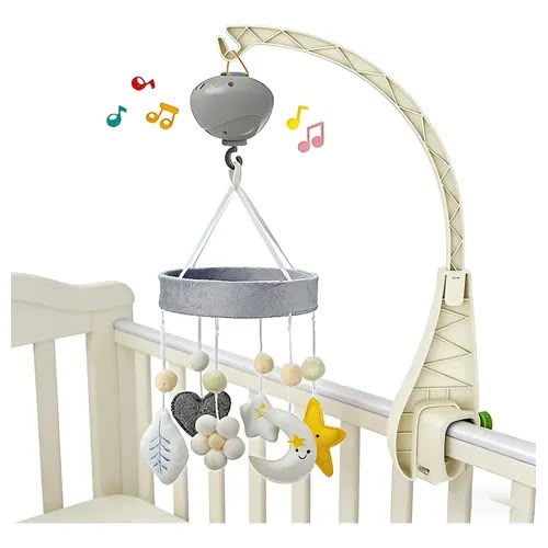 baby musical crib mobile featuring soft felt hanging toys