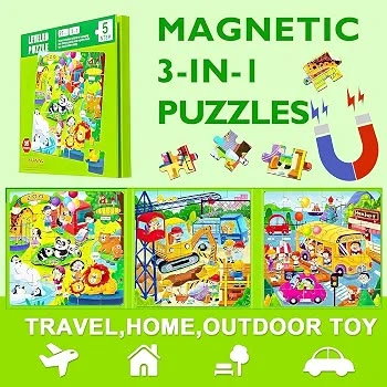3-in-1 magnetic folding puzzle book