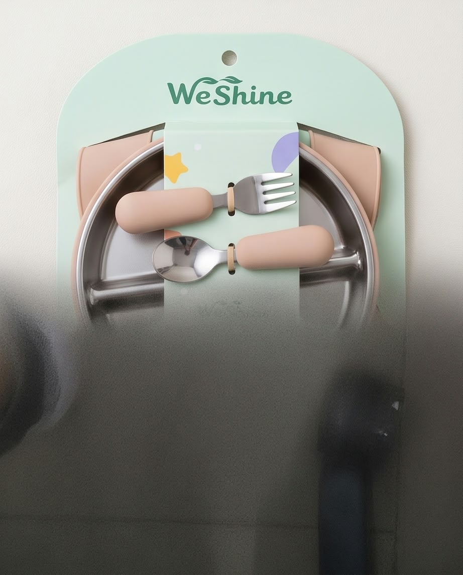3-Piece Stainless Steel and Silicone Feeding Set