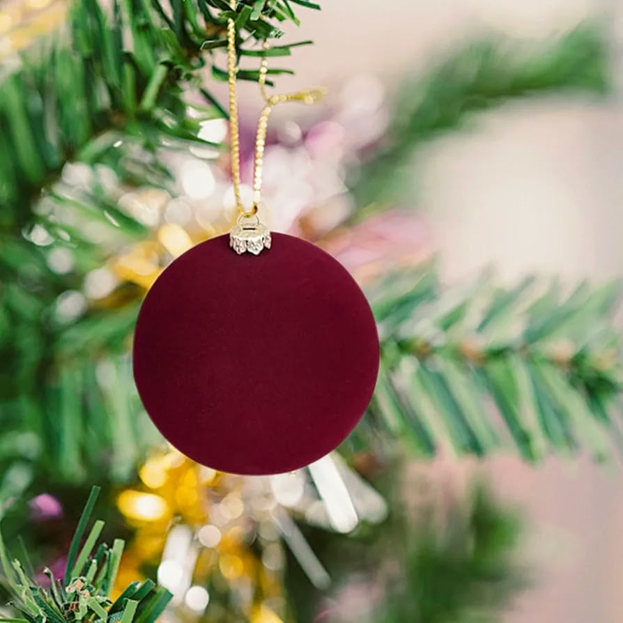 burgundy velvet Christmas ball ornaments