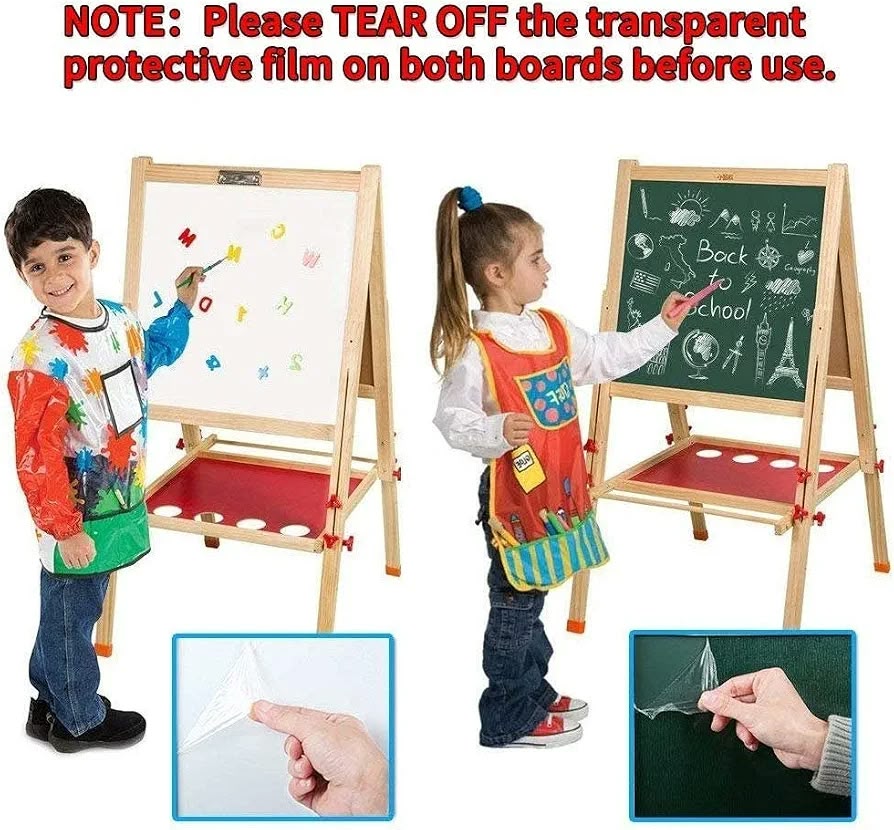 3-in-1 double-sided wooden kids art easel
