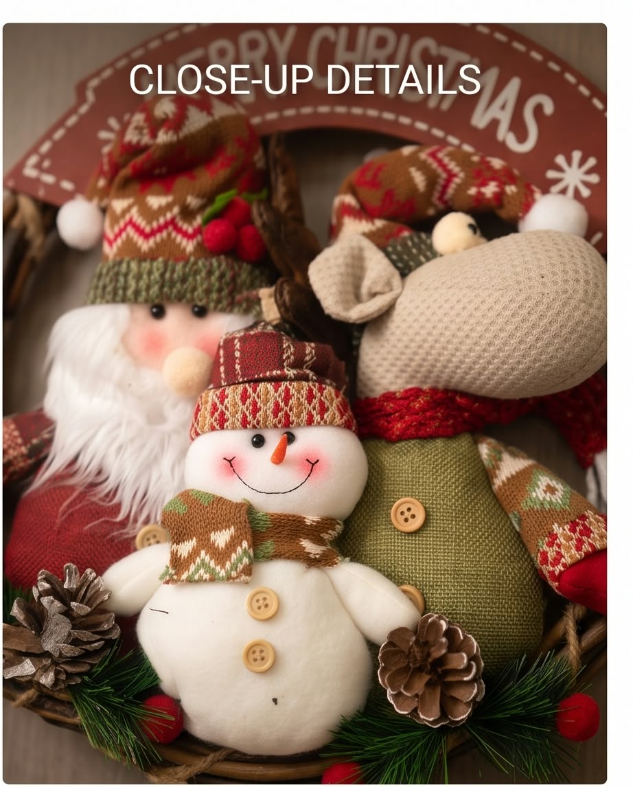 Christmas rattan door wreath
