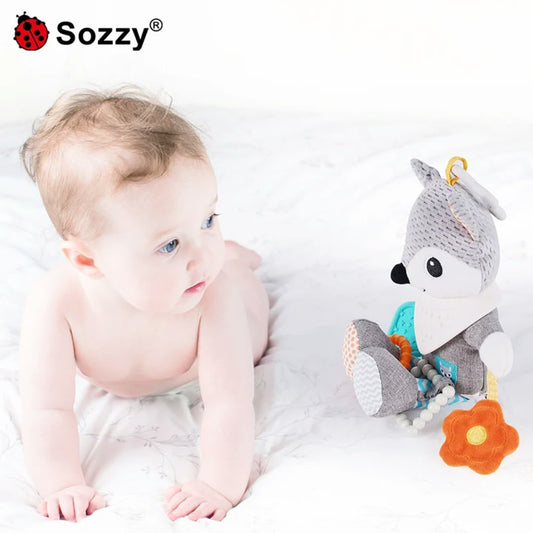 Sozzy / Jinglers Fox Multi-Feature Hanging Rattle and Activity Toy