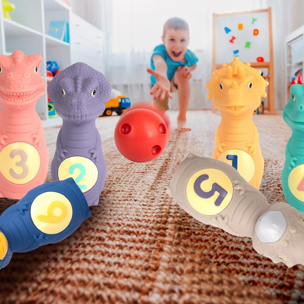 Dinosaur Bowling Ball and Pin Set