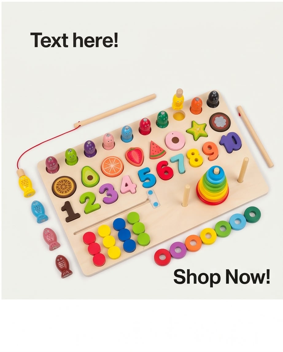 Fishing, Number, Shape, and Color Sorting Board