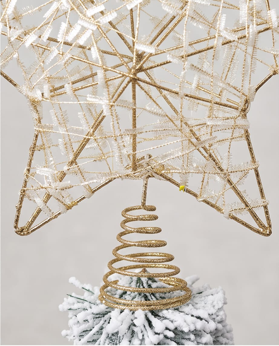 snow-flocked (frosted) tabletop Christmas tree