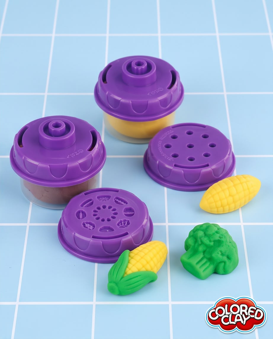 children's play dough and color clay kitchen noodle-maker set.