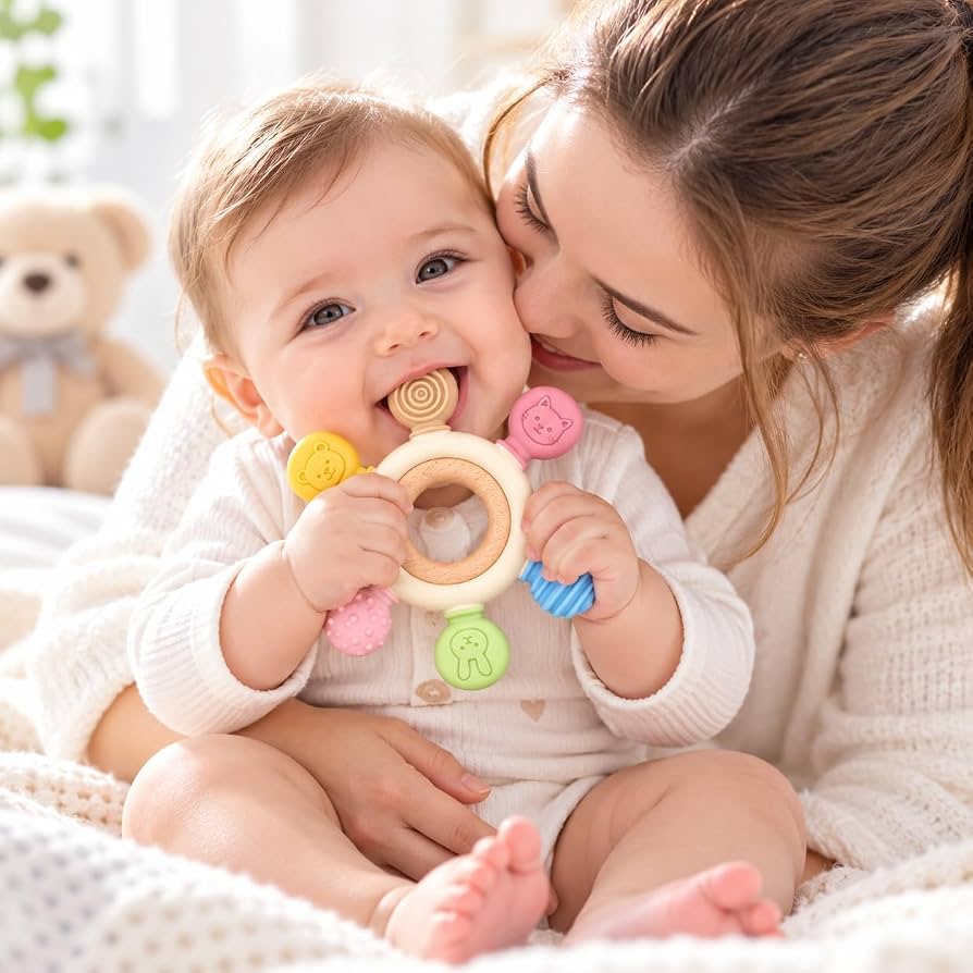 Silicone and Wooden Rudder Teething Ring