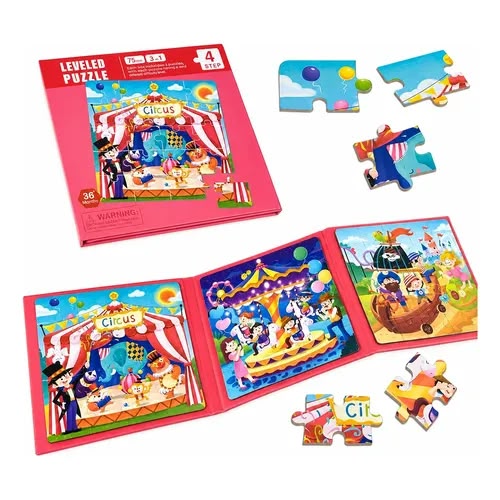 3-in-1 magnetic folding puzzle book