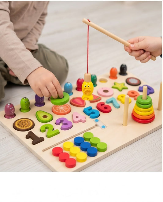 Fishing, Number, Shape, and Color Sorting Board