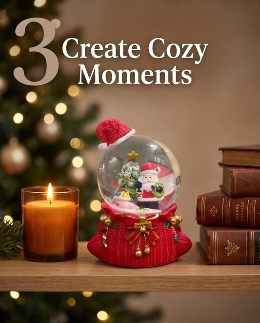 light and music Nativity scene Christmas snow globe