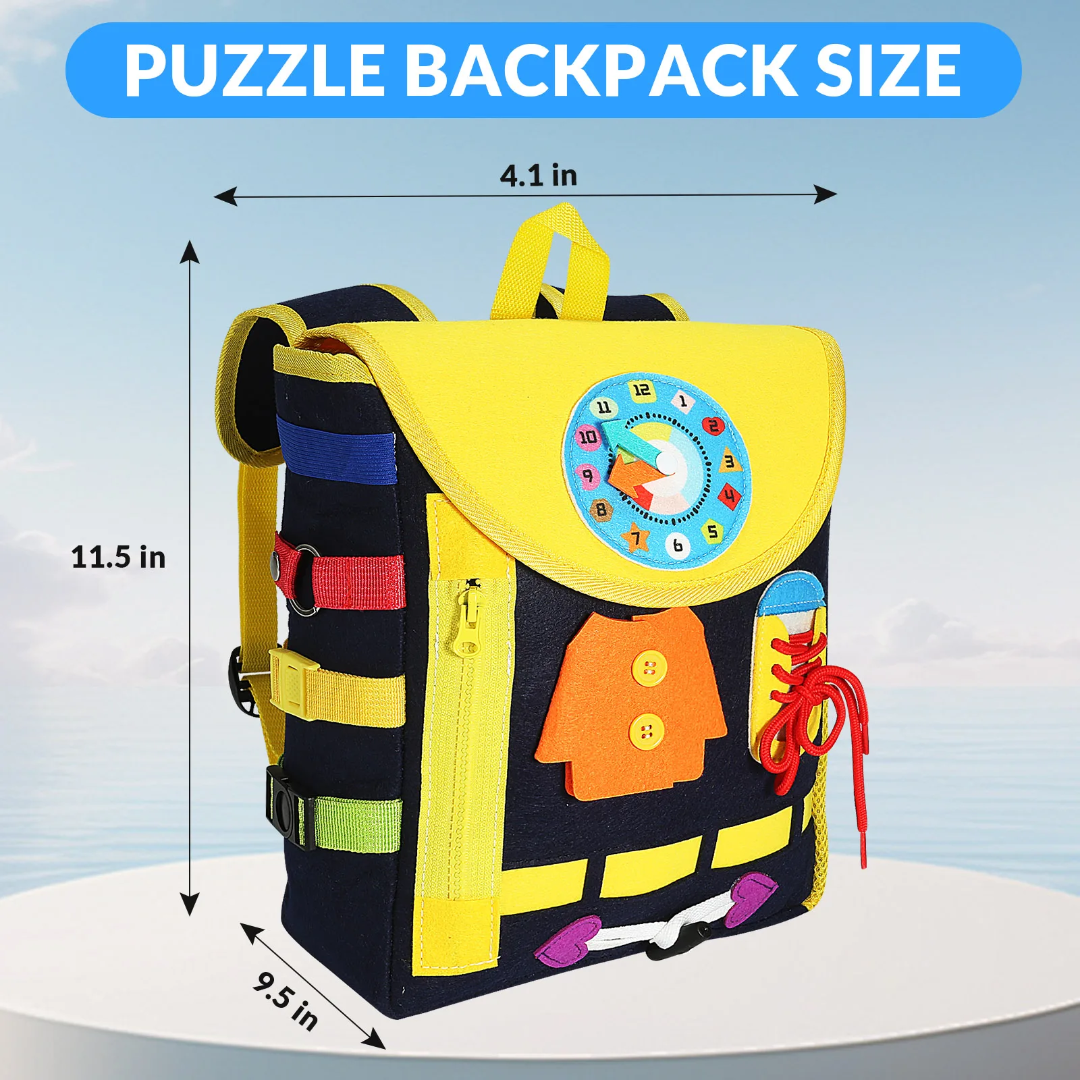 Kids Montessori busy board backpack