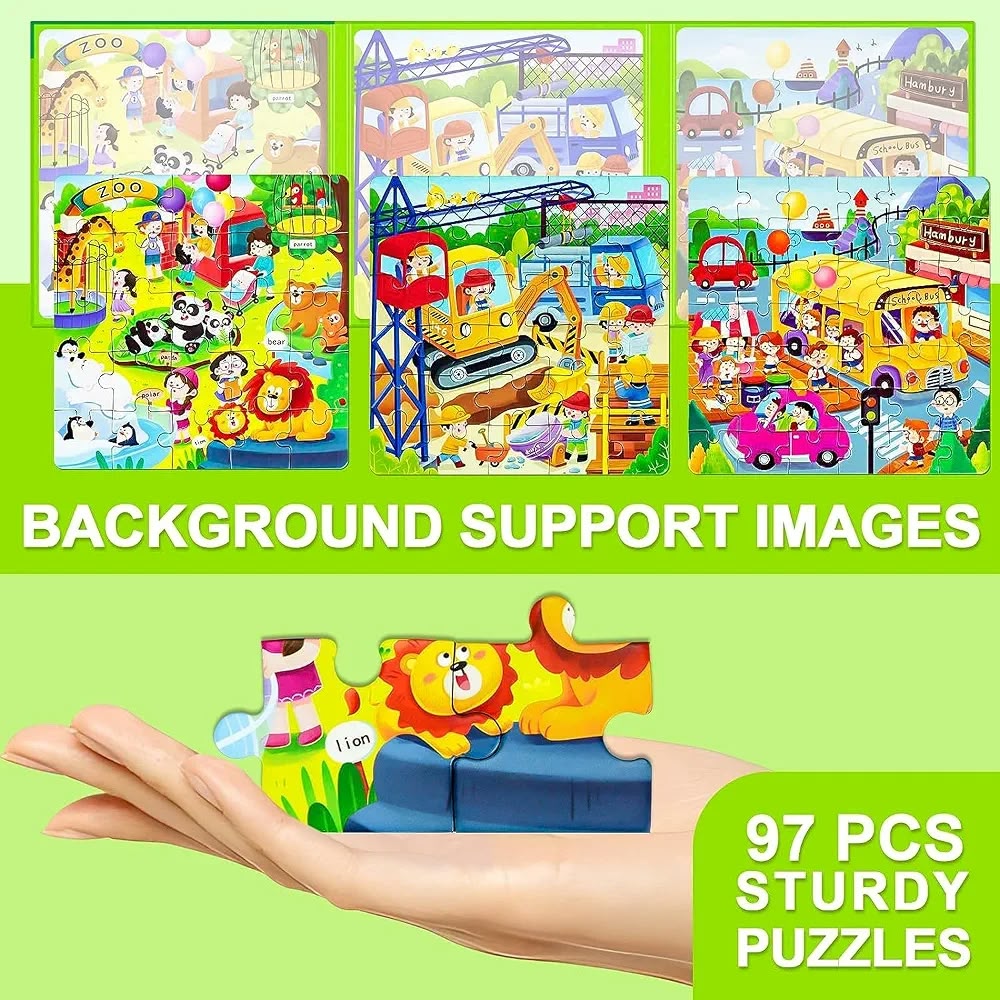 3-in-1 magnetic folding puzzle book