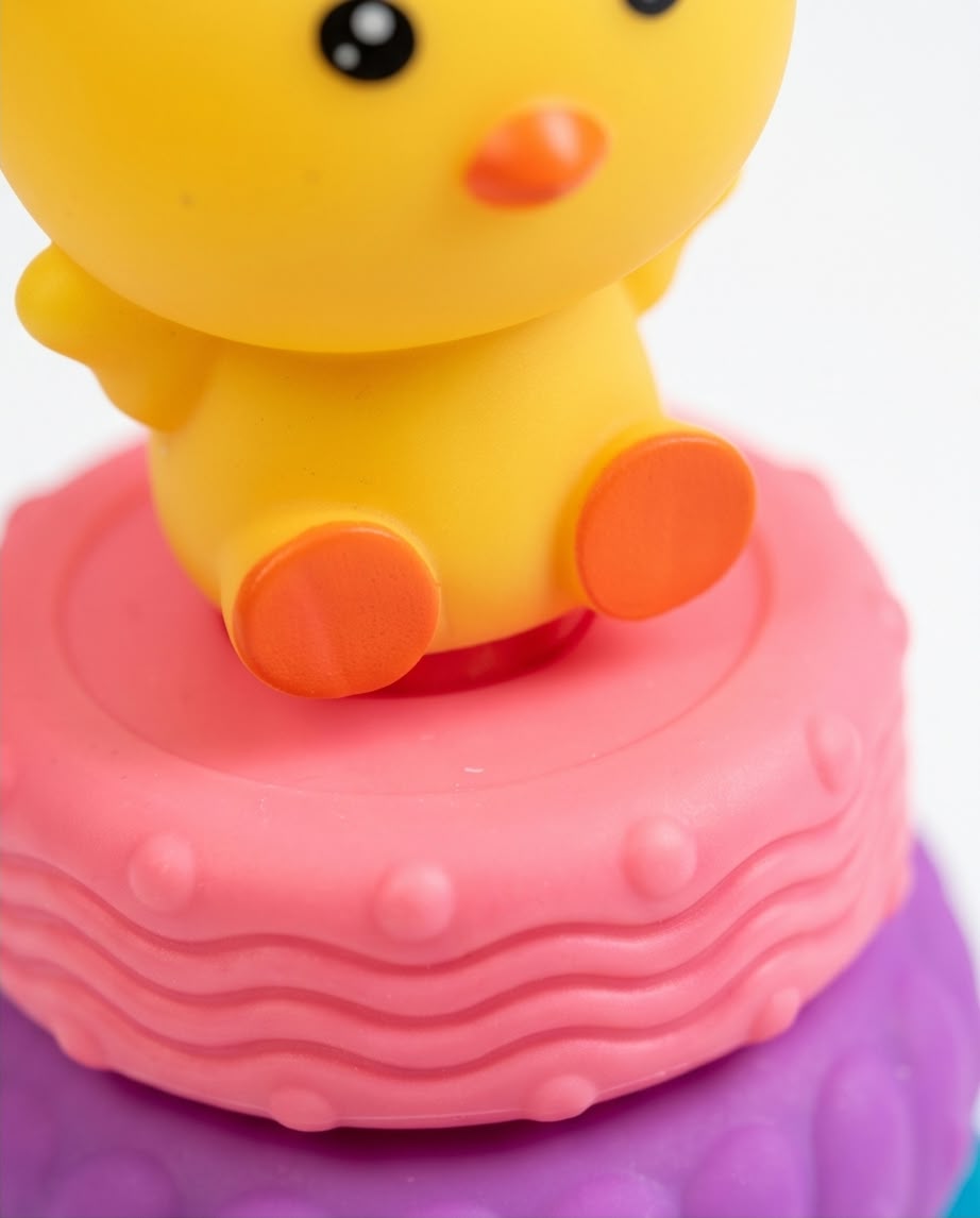 silicone baby stacking and teething tower