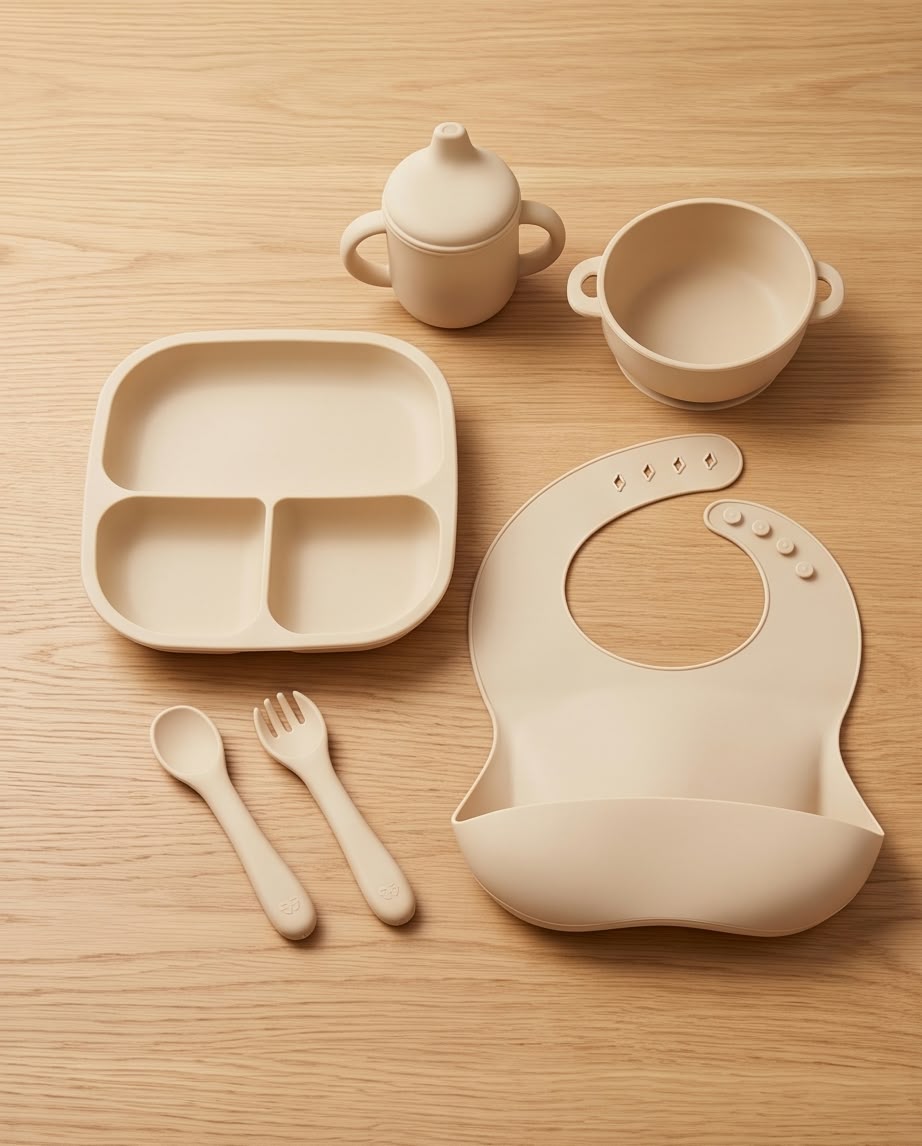 3-Piece Stainless Steel and Silicone Feeding Set