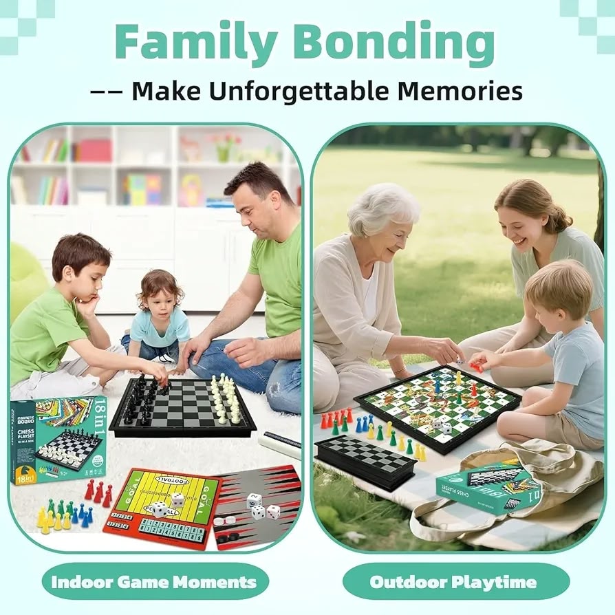 18-in-1 Magnetic Board Game Set