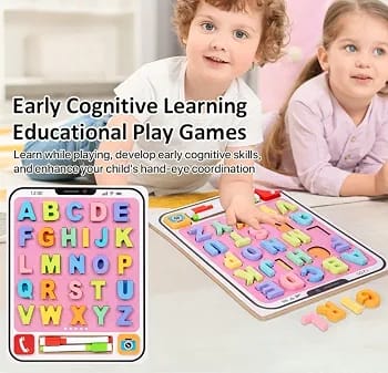 2-in-1 Wooden Alphabet Learning and Tracing Board