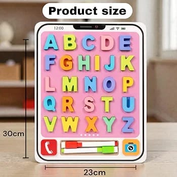 2-in-1 Wooden Alphabet Learning and Tracing Board