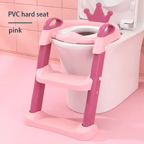Comfortable child toilet steps and seat