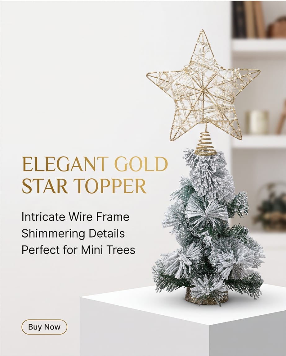 snow-flocked (frosted) tabletop Christmas tree