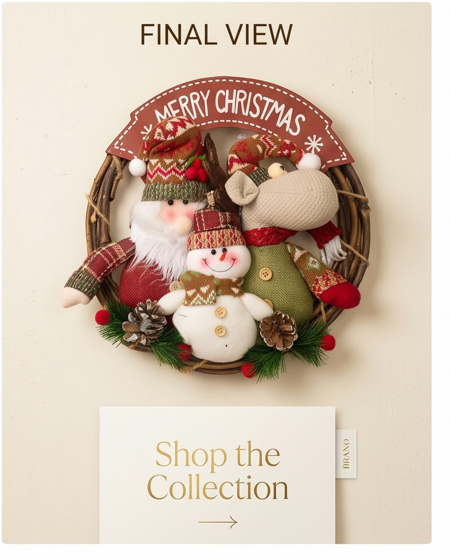 Christmas rattan door wreath