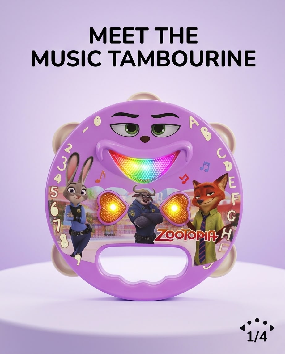 musical hand drum and tambourine toy.