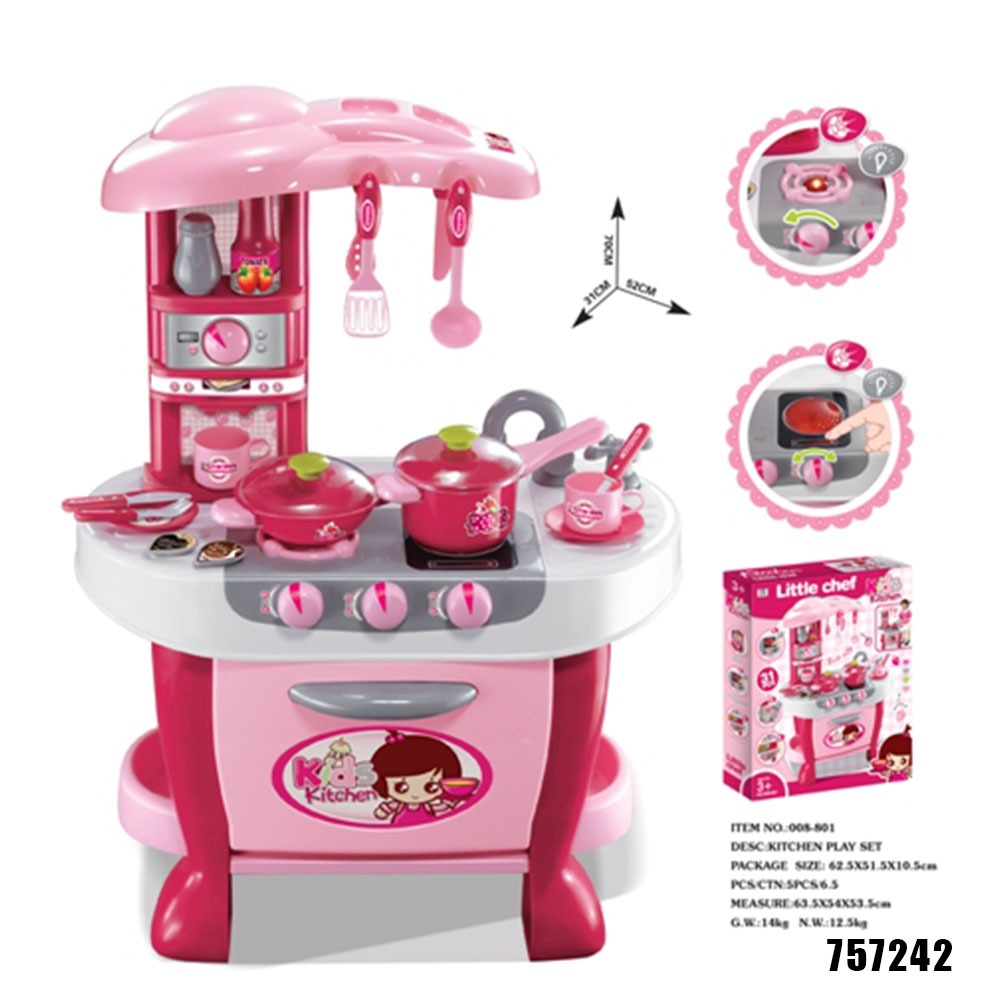 Full Kitchen Stove Pink Set
