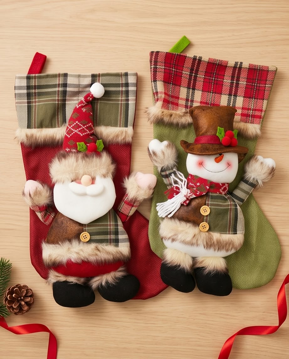 Jingle Jollys 3D Plush Christmas Stockings