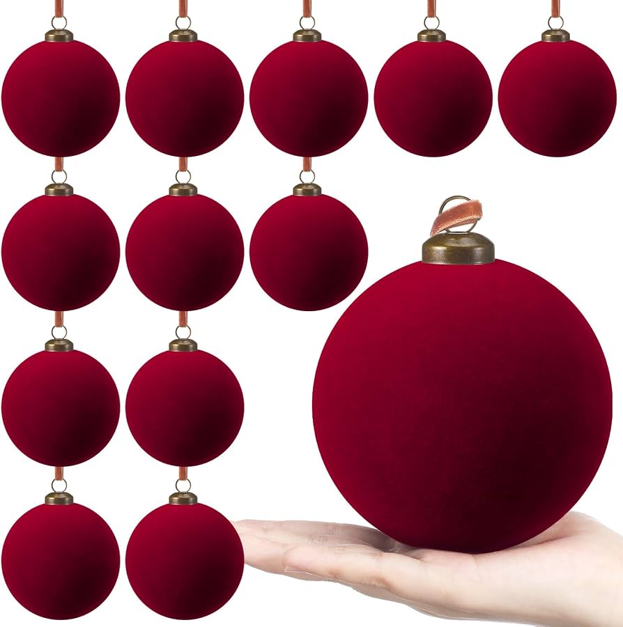 burgundy velvet Christmas ball ornaments