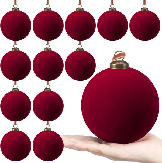 burgundy velvet Christmas ball ornaments