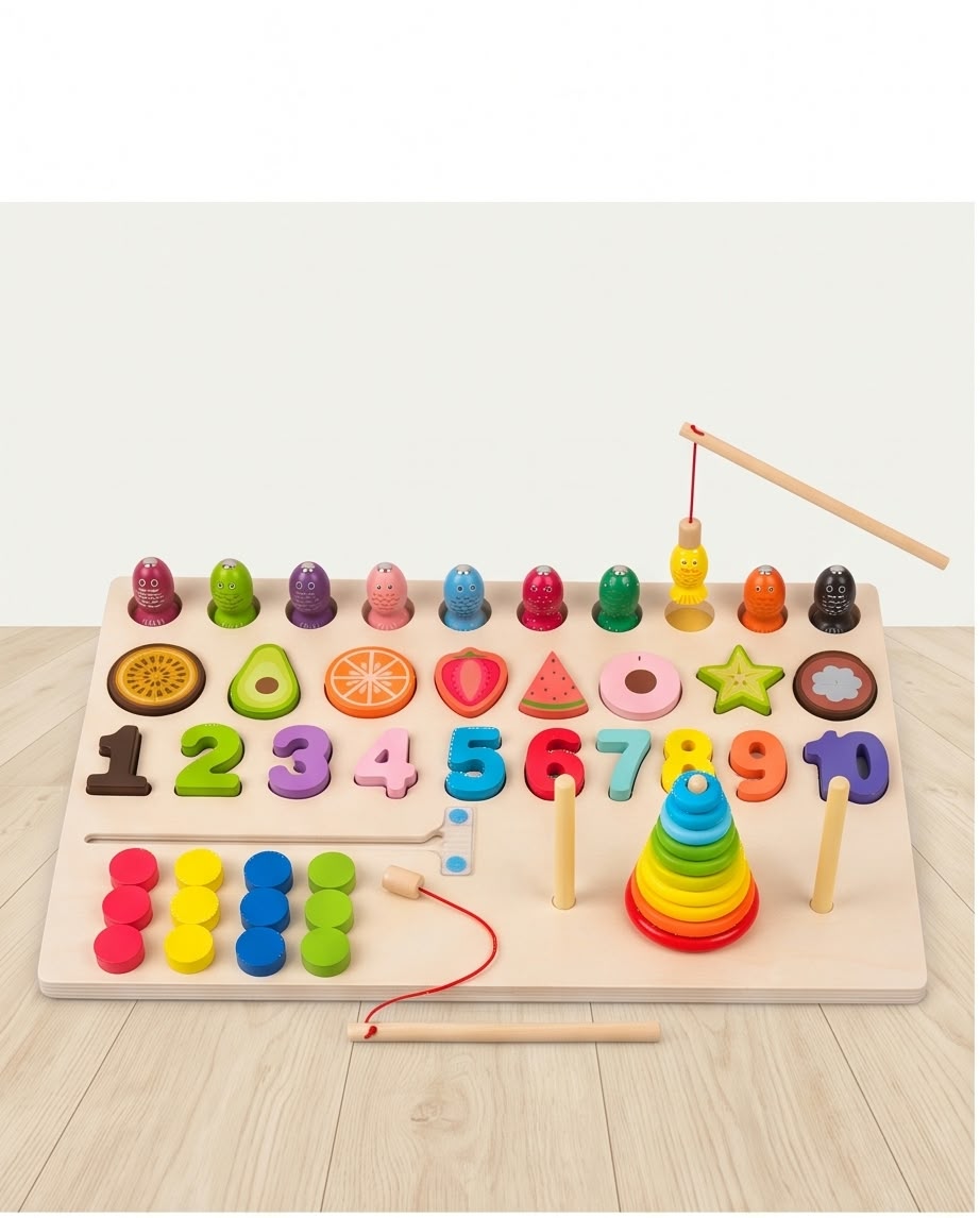 Fishing, Number, Shape, and Color Sorting Board