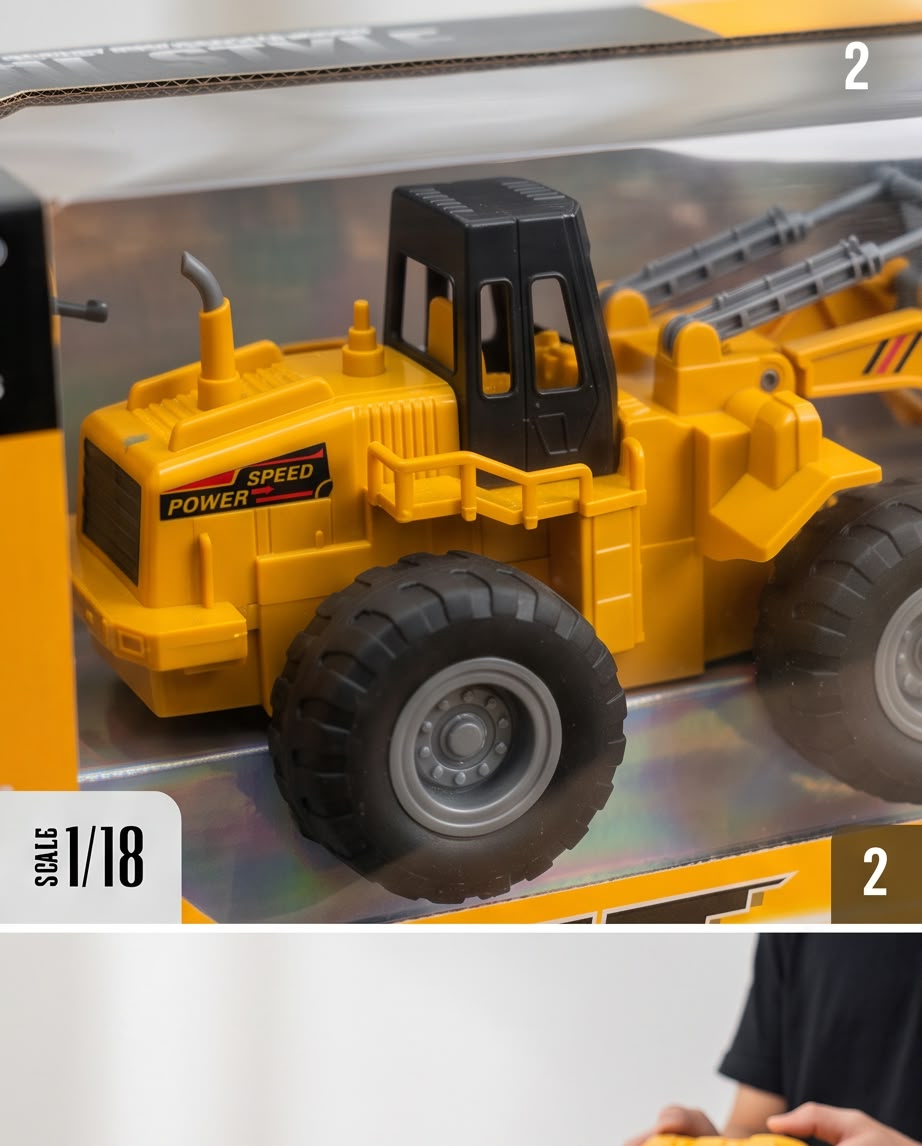 yellow front loader construction toy