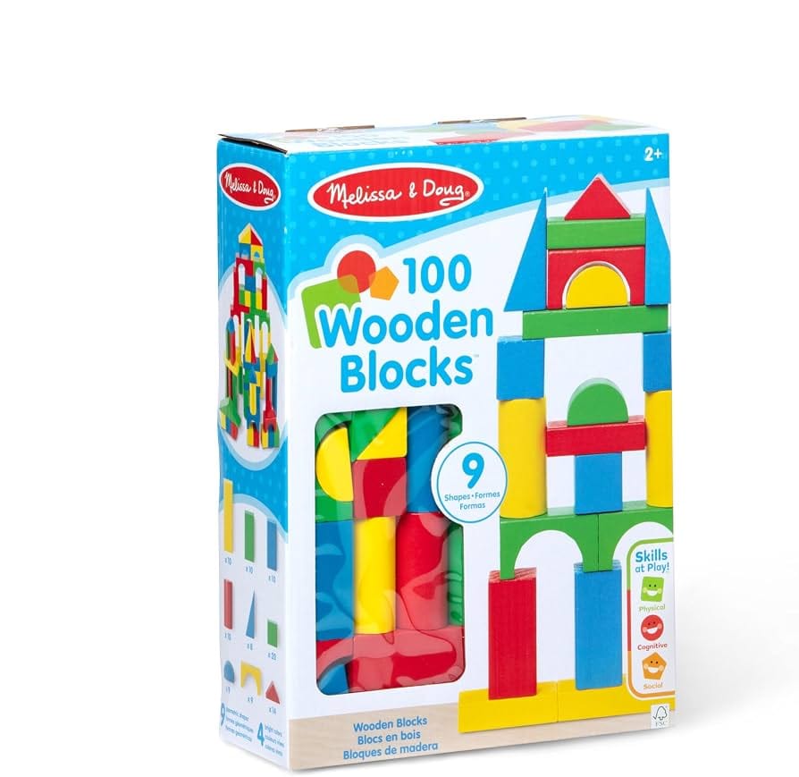 Melissa & Doug 100-Piece Wood Blocks Set