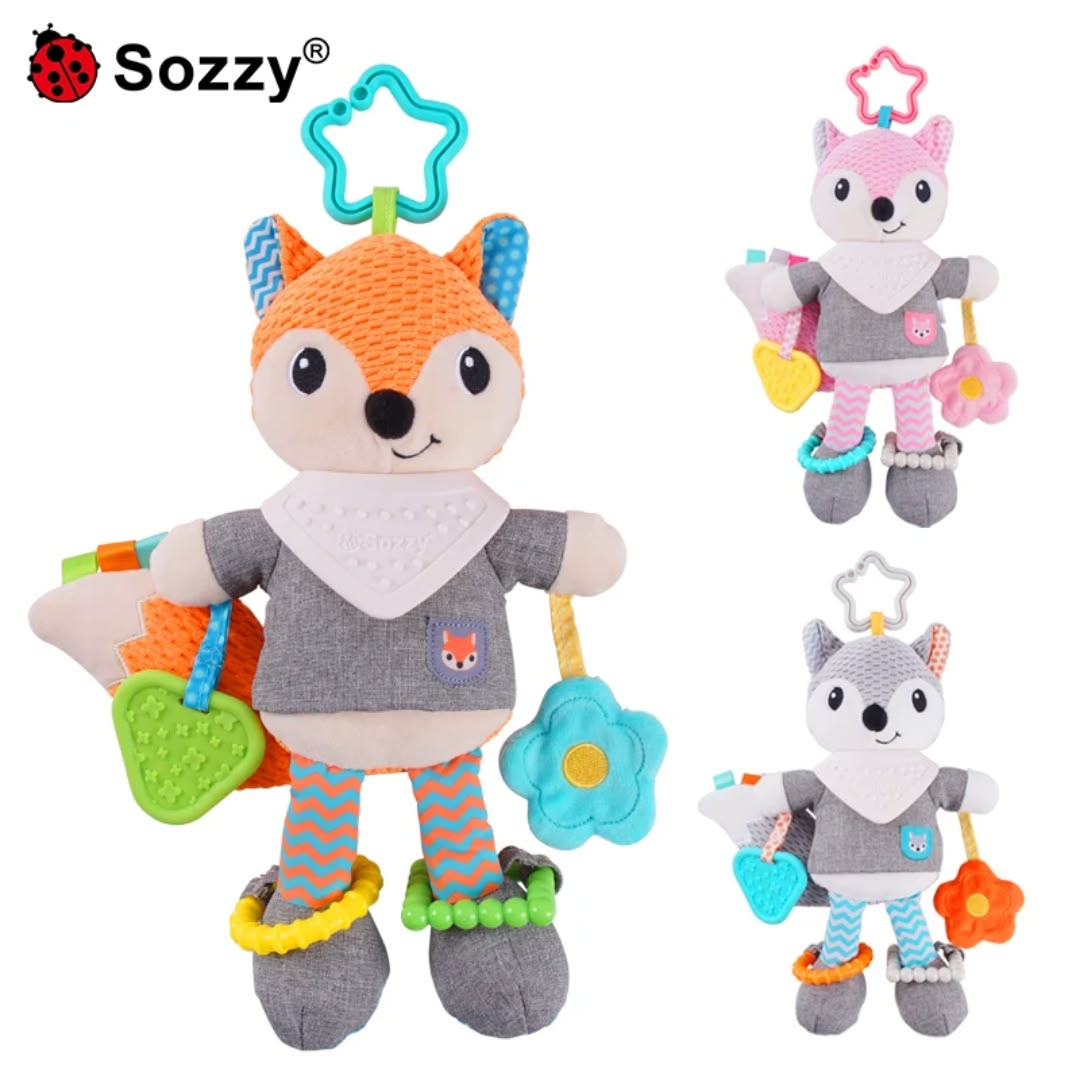 Sozzy / Jinglers Fox Multi-Feature Hanging Rattle and Activity Toy