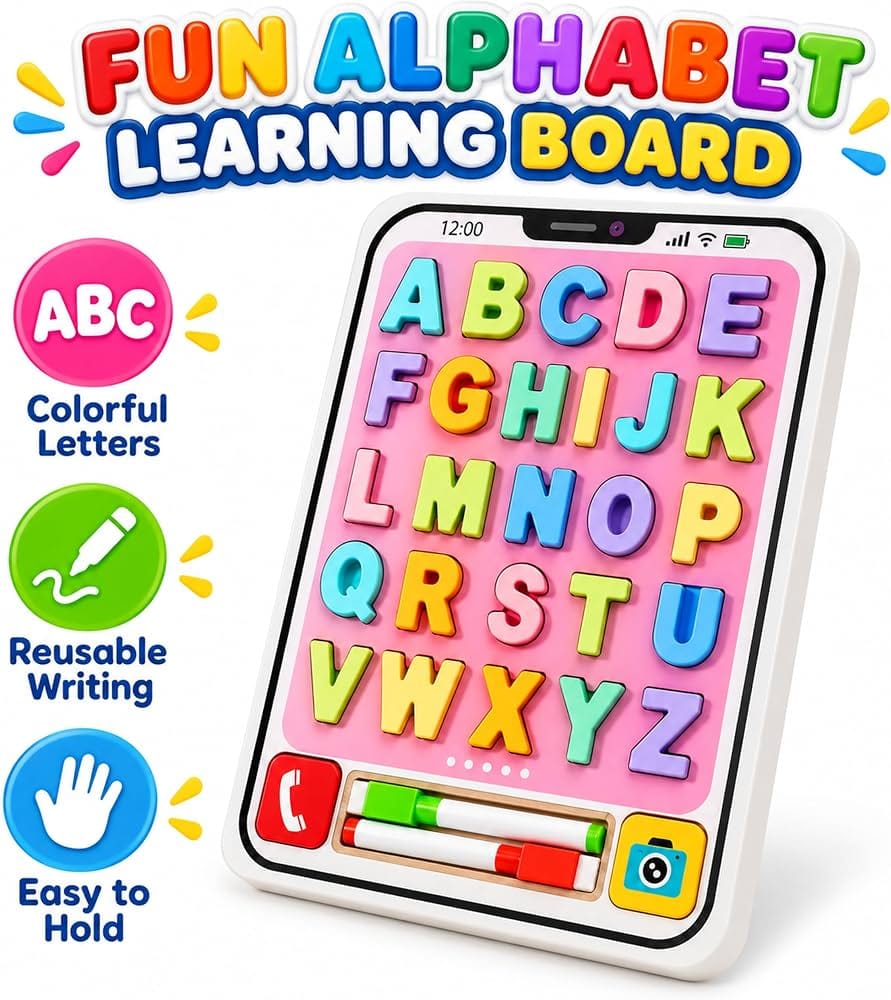 2-in-1 Wooden Alphabet Learning and Tracing Board