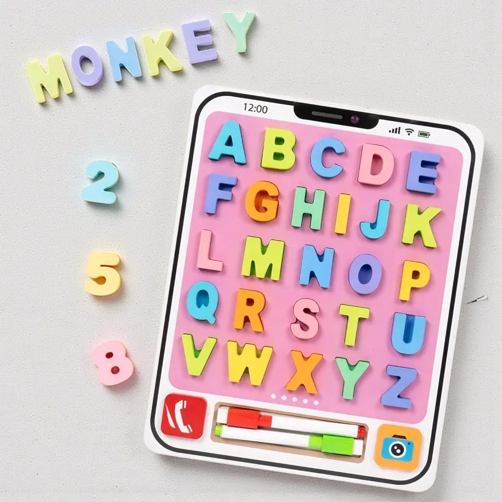2-in-1 Wooden Alphabet Learning and Tracing Board