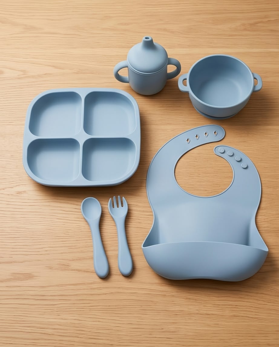 3-Piece Stainless Steel and Silicone Feeding Set