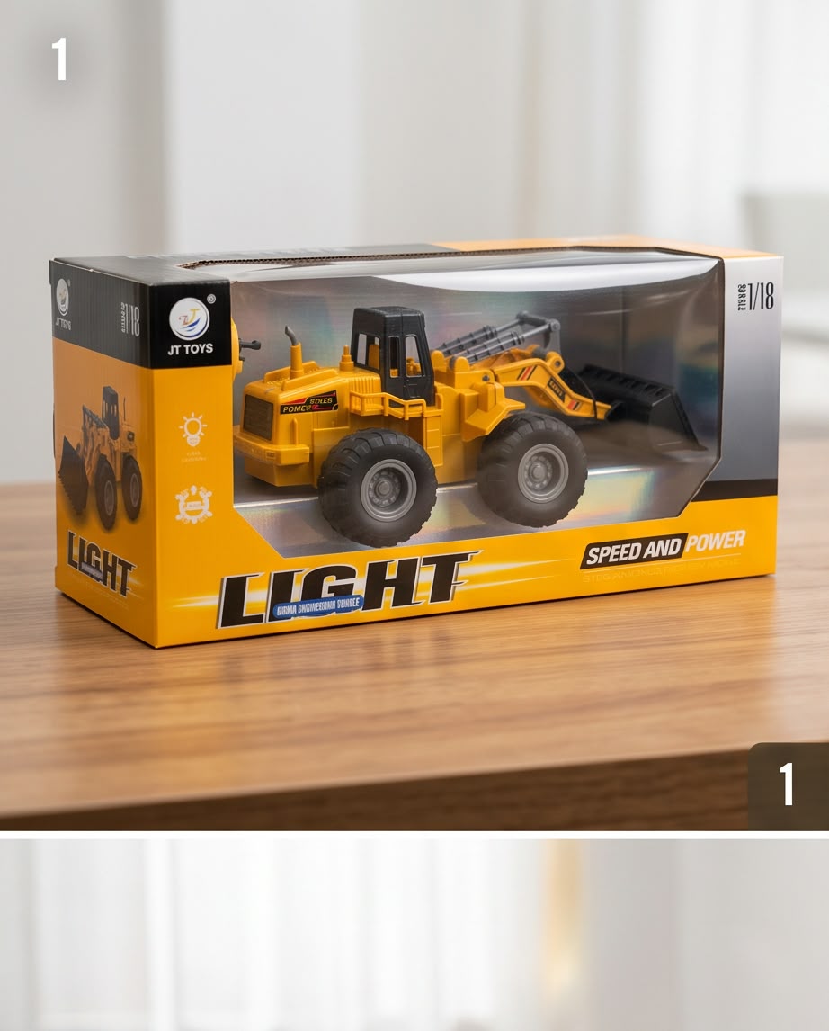 yellow front loader construction toy