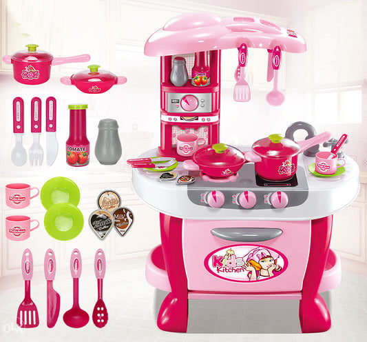 Full Kitchen Stove Pink Set