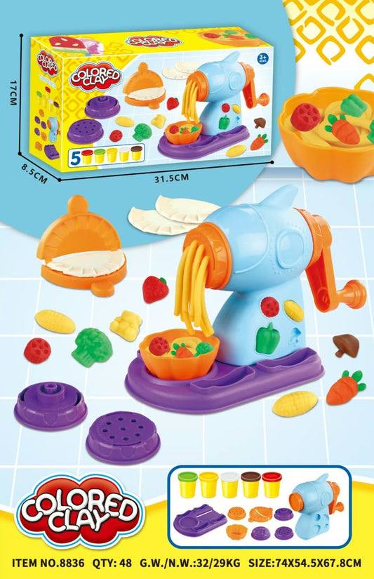 children's play dough and color clay kitchen noodle-maker set.