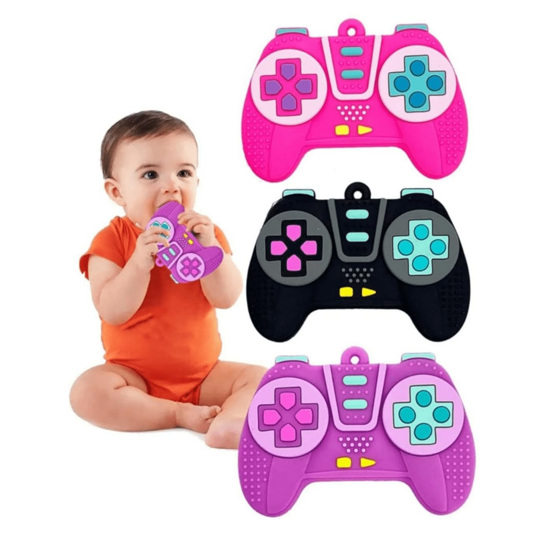 silicone video game controller baby teether