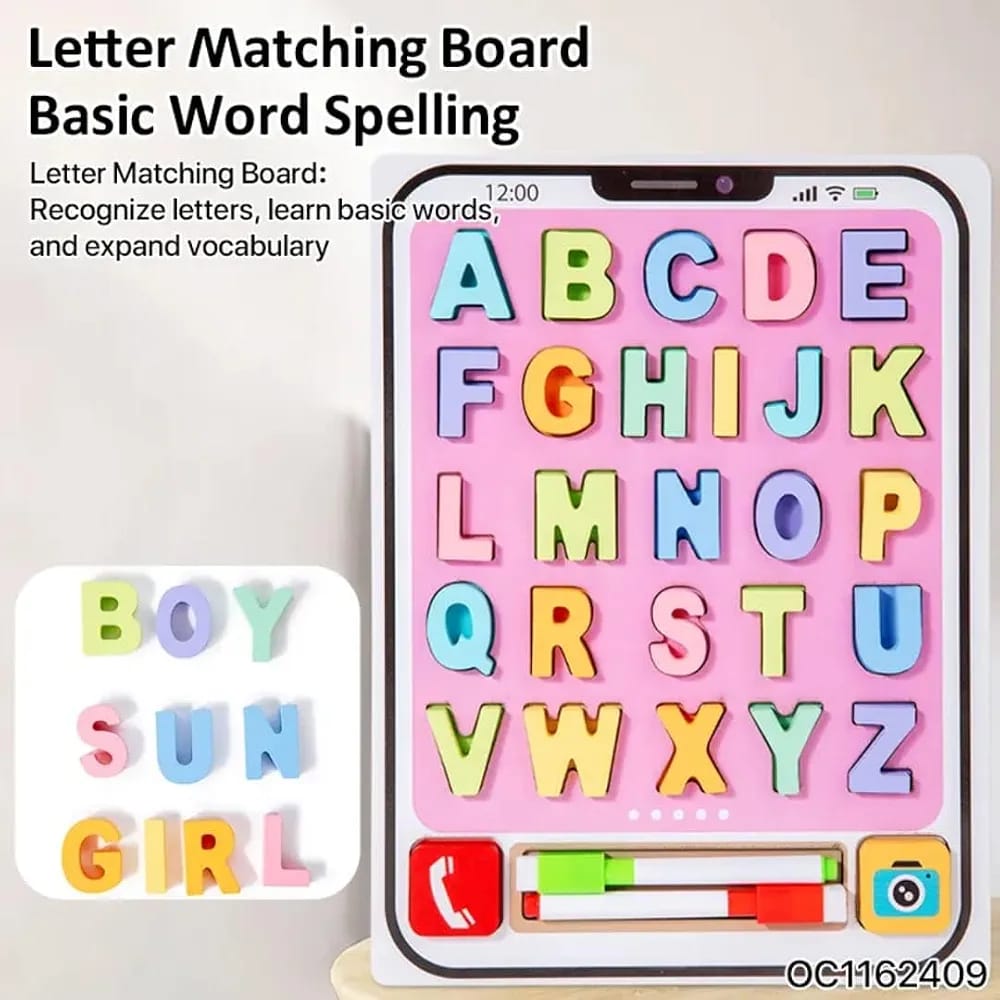2-in-1 Wooden Alphabet Learning and Tracing Board