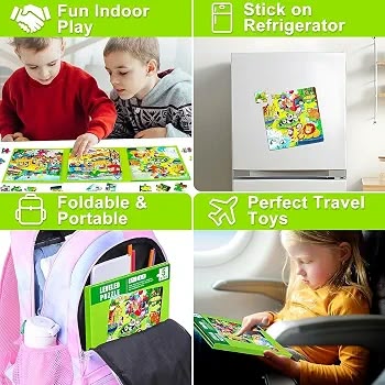 3-in-1 magnetic folding puzzle book