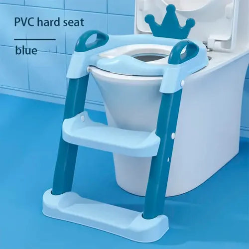 Comfortable child toilet steps and seat