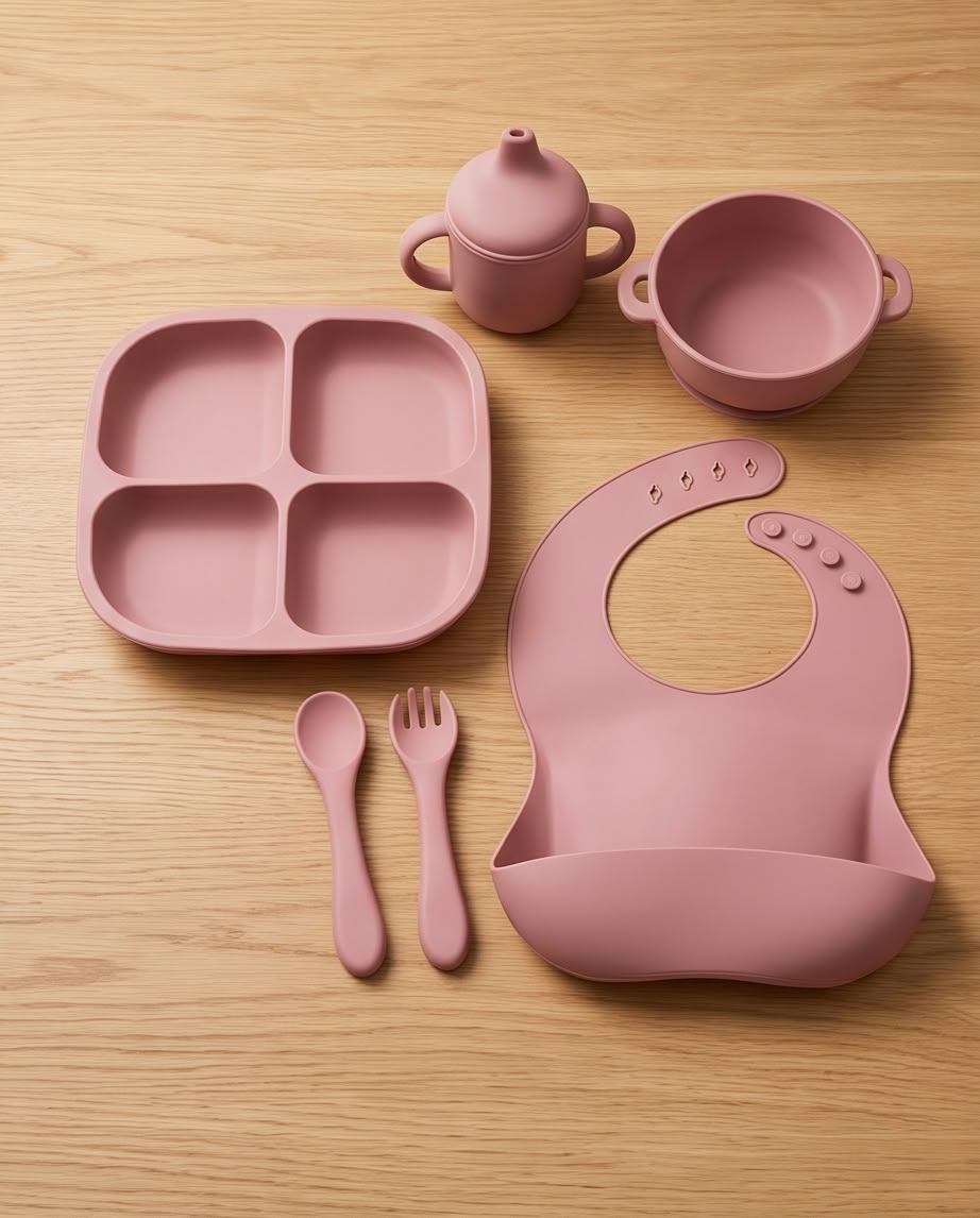 3-Piece Stainless Steel and Silicone Feeding Set