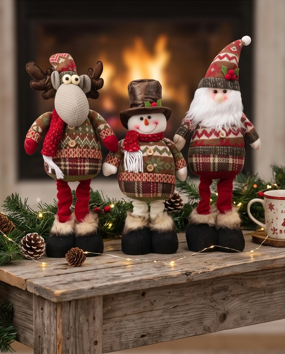 Christmas standing plush figurines